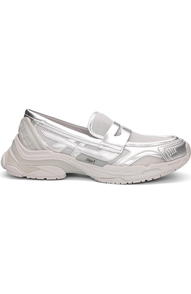Ash Romie Bis Hybrid Mesh Loafer Sneaker, Alternate, color, Silver/ Silver