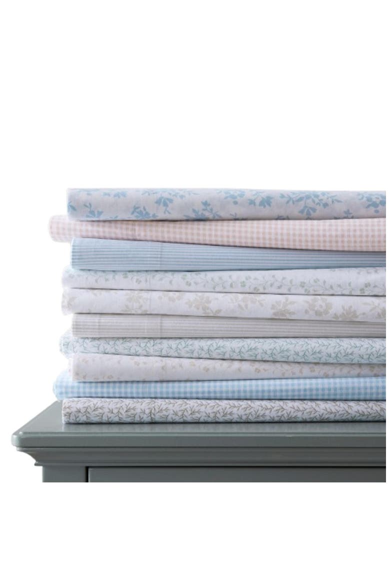Stripe Cotton Sheet Set, Alternate, color, WHITE / WINTER BLUE