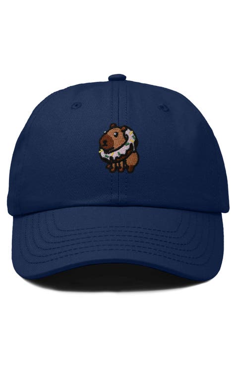 Capybara Donut Embroidered Cap