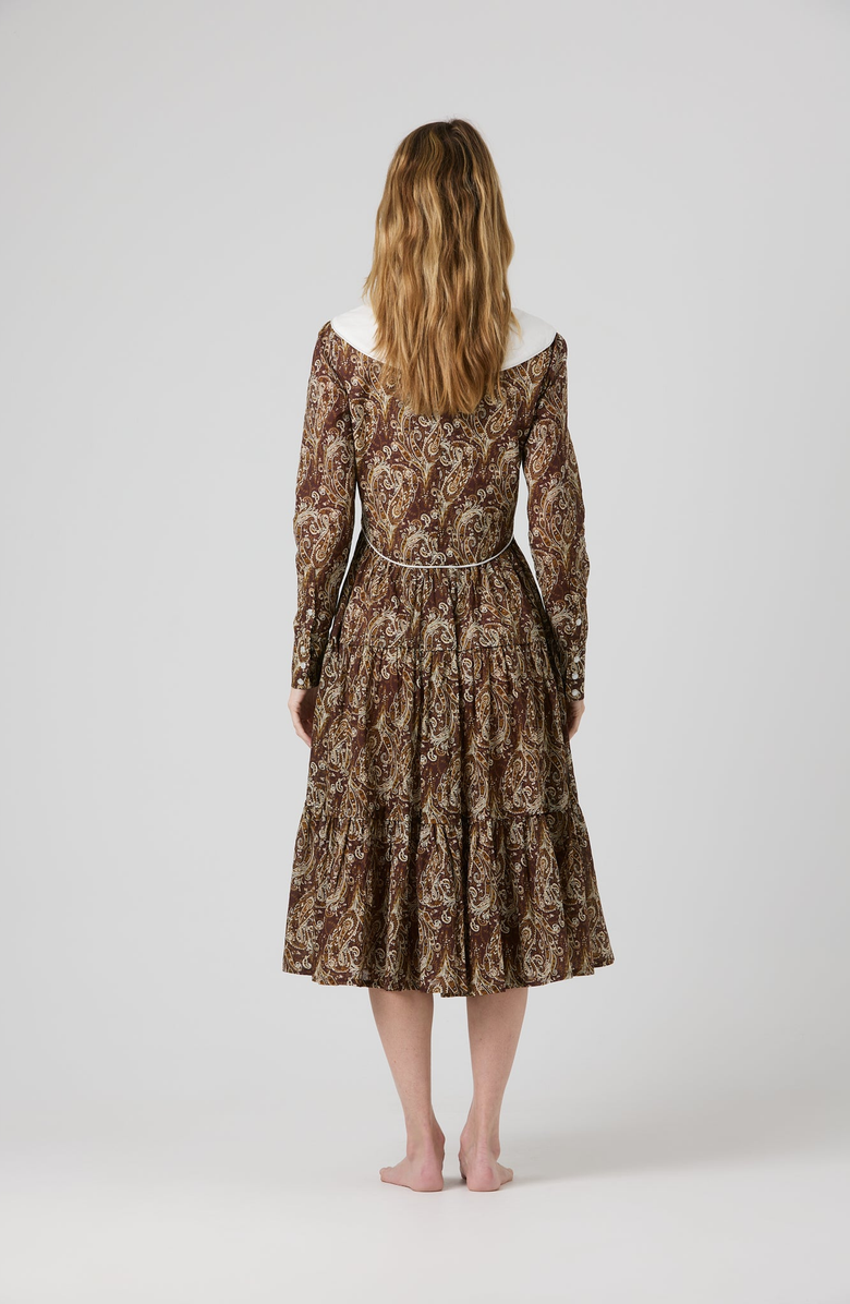 By Tess Collection Beck Dress, Alternate, color, Brown Paisley