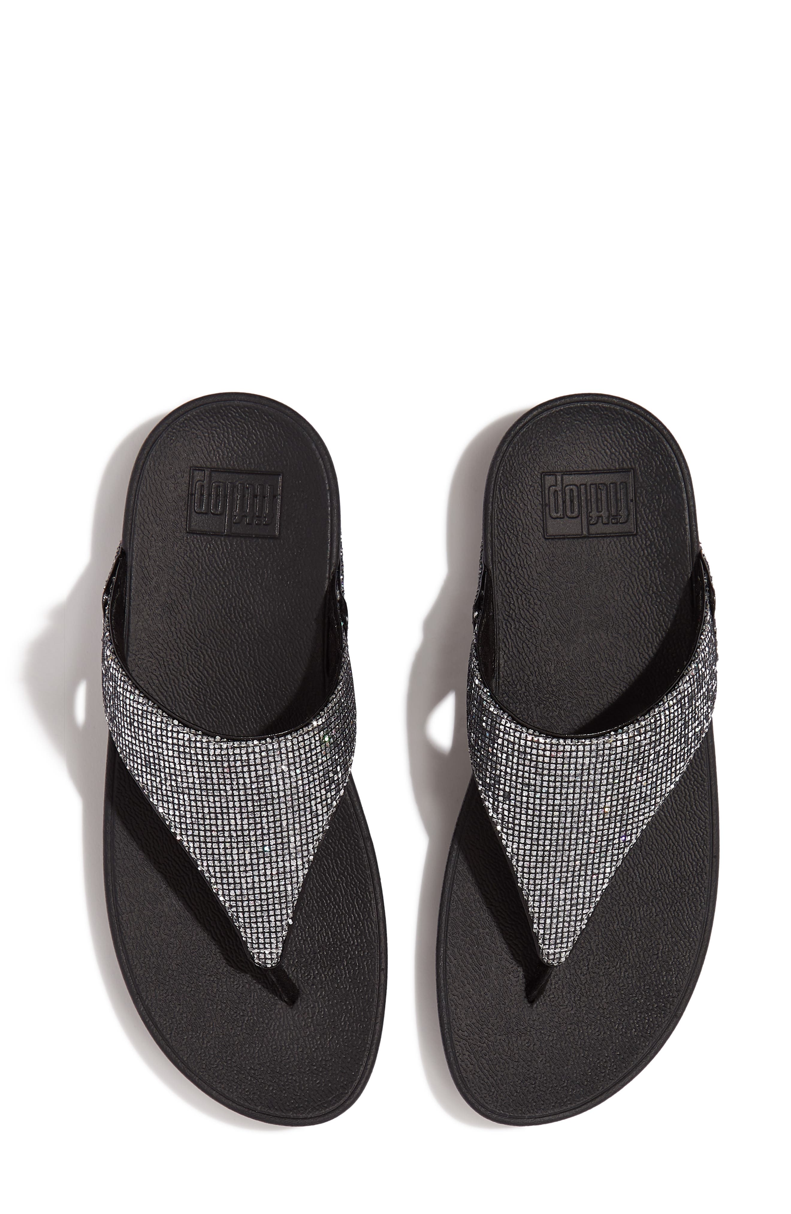 FitFlop Lulu Glitter Flip Flop, Alternate, color, Silver
