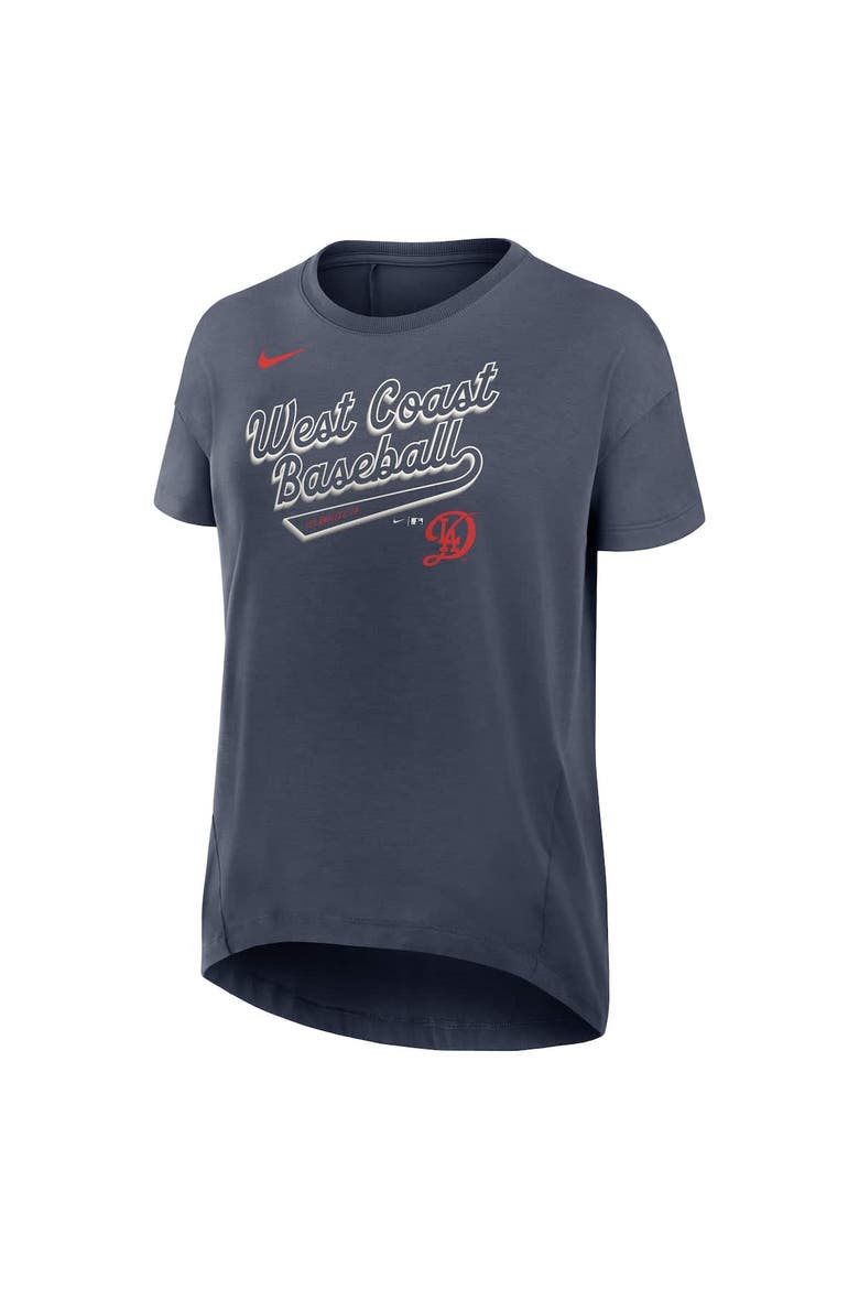 Women's Nike Charcoal Los Angeles Dodgers 2025 City Connect Flowy Fashion Tri-Blend Performance T-Shirt, Alternate, color, Charcoal