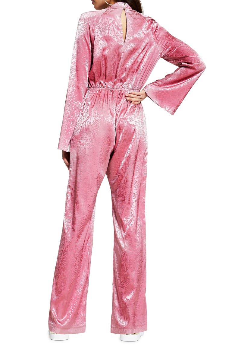 Bell Sleeve Jumpsuit, Alternate, color, MEDIUM PINK
