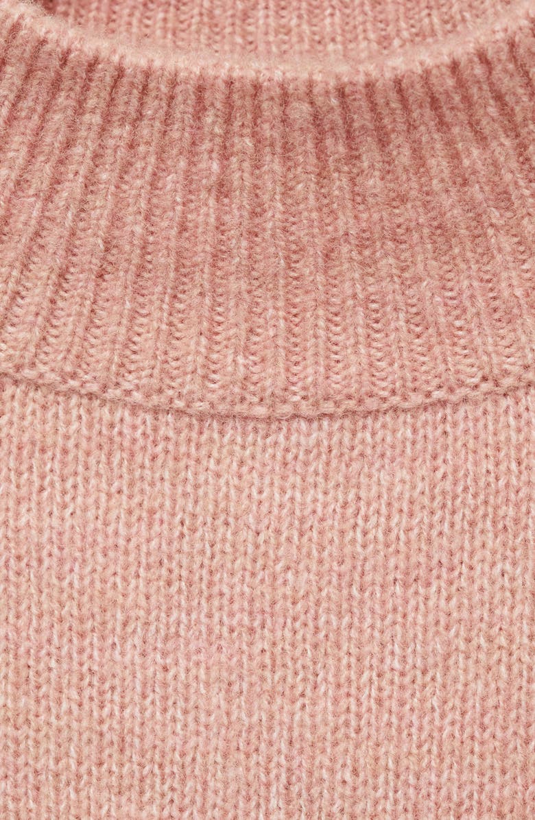 MANGO Perkins Short Sleeve Mock Neck Sweater, Alternate, color, Pale Pink