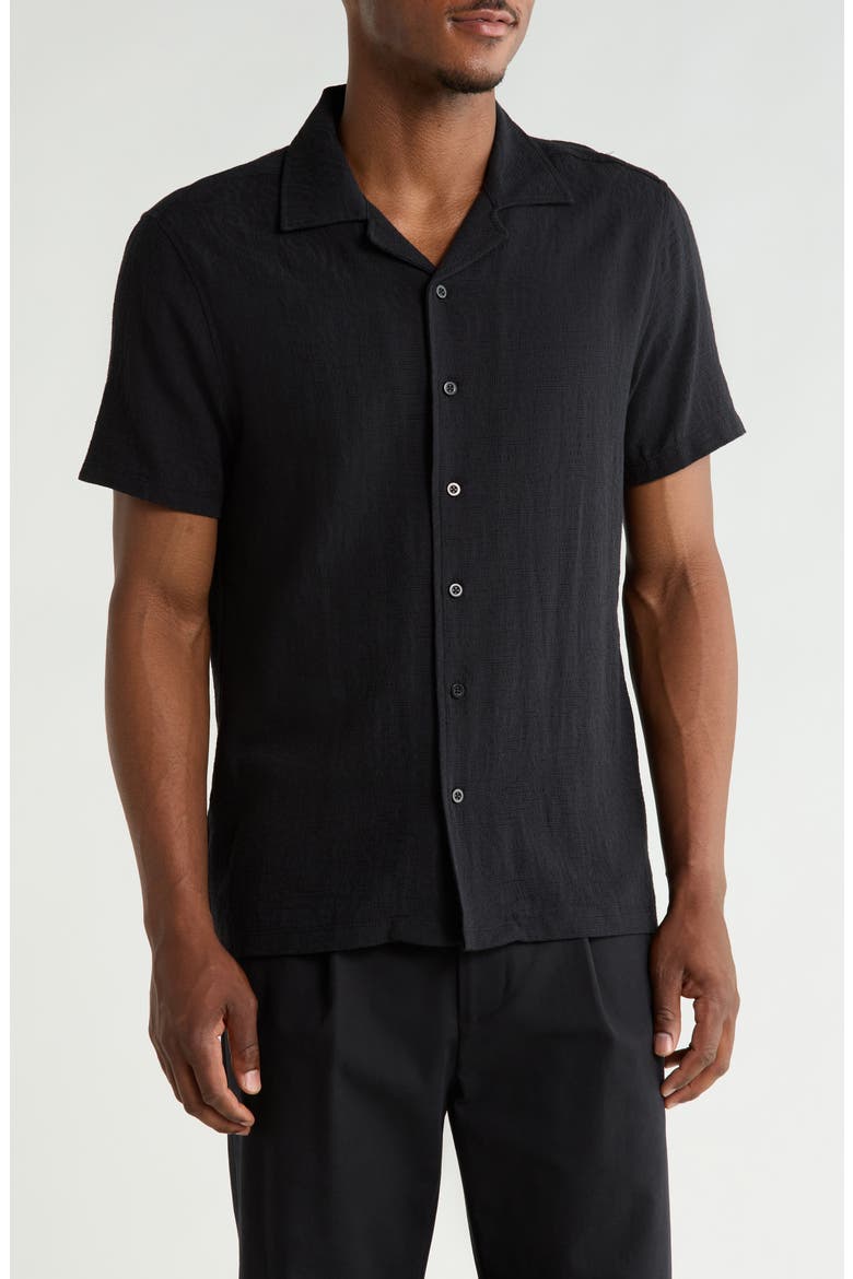 Domenico Resort Camp Shirt, Main, color, BLACK