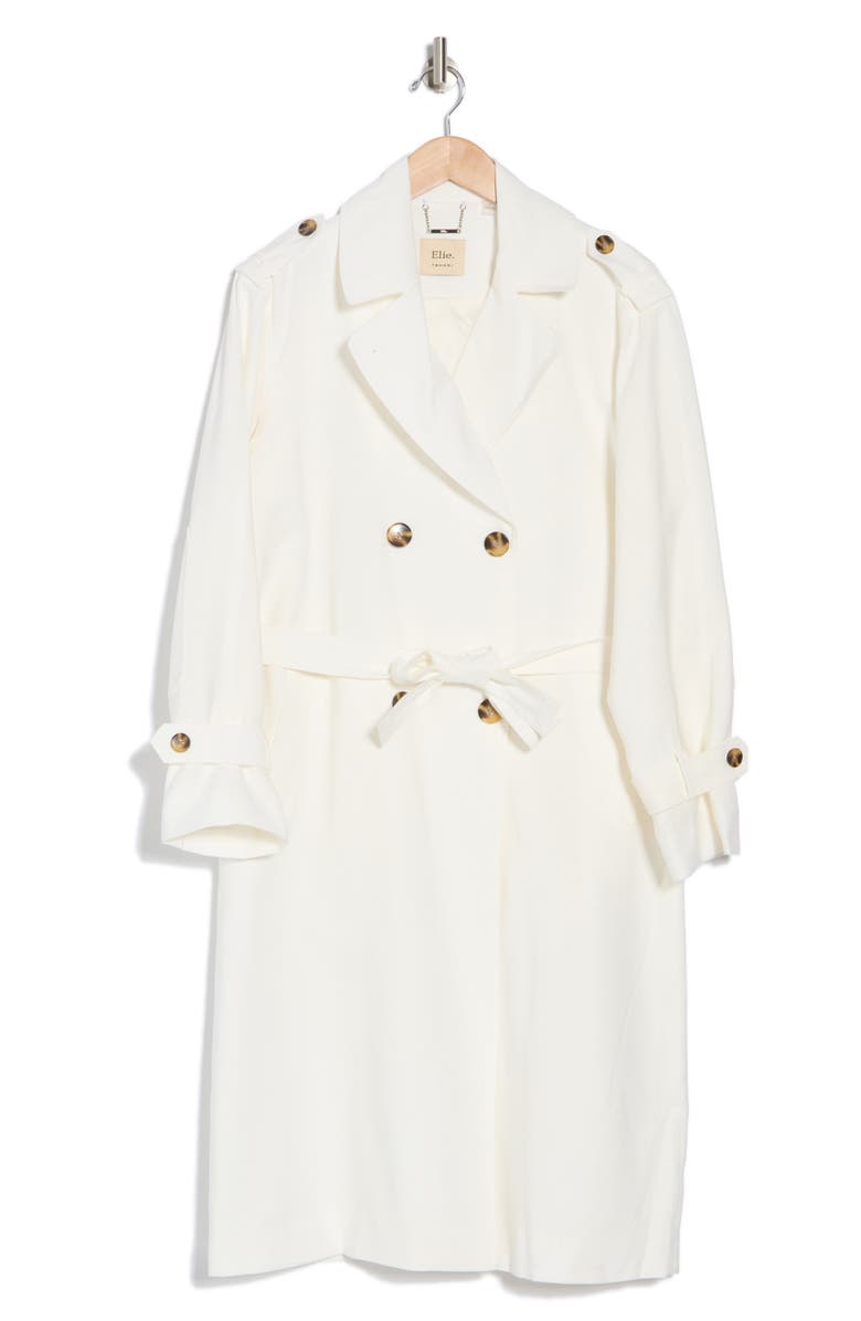 ELIE ELIE TAHARI Double Breasted Trench Coat, Alternate, color,