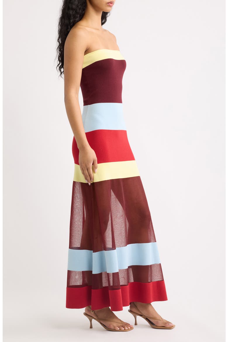 The Nola Strapless Maxi Dress, Alternate, color, SNG CRA NF DAB STRP
