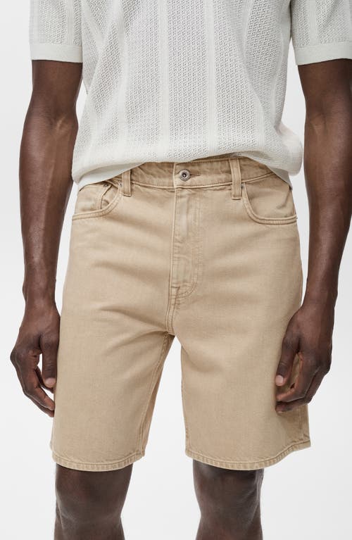 Mango Regular Fit Denim Shorts In Neutral