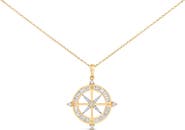 Haus of Brilliance 14K Yellow Gold Plated Sterling Silver 3/4 Cttw Diamond Compass Medallion Pendant Necklace