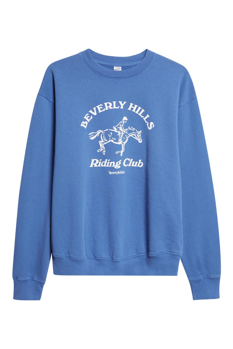 Beverly Hills Riding Club Graphic Sweatshirt, Alternate, color, PIER BLUE
