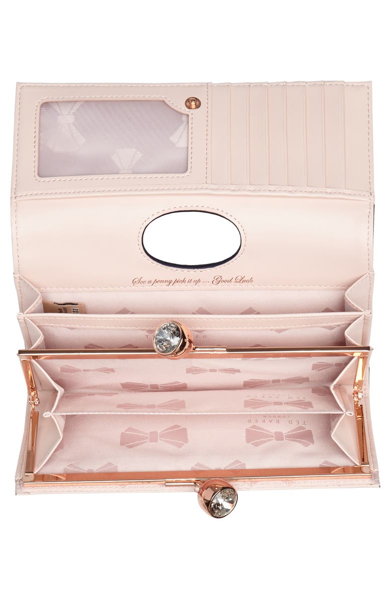 Ted Baker London Tammyy Pebbled Leather Matinée Wallet, Alternate, color, 