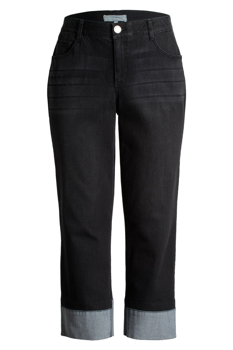 Round Up High Waist Boyfriend Jeans, Alternate, color, WASHED BLACK