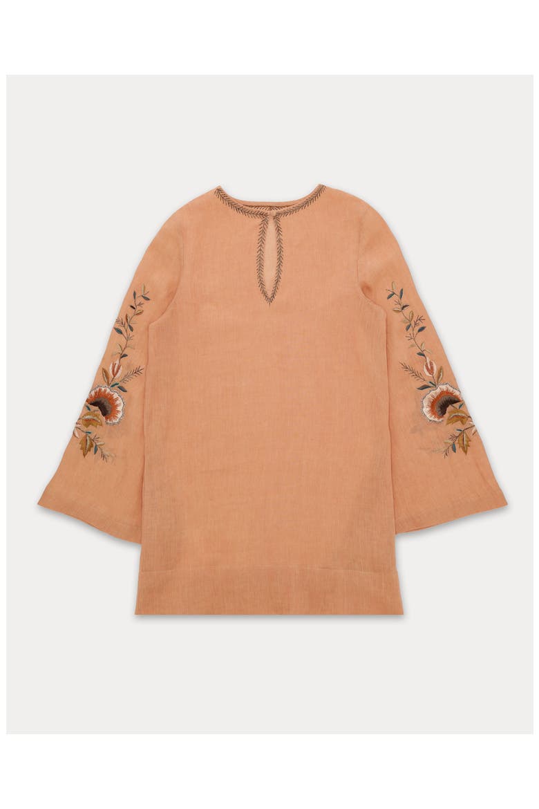 Georgie Embroidered Linen Blouse, Main, color, Light Orange