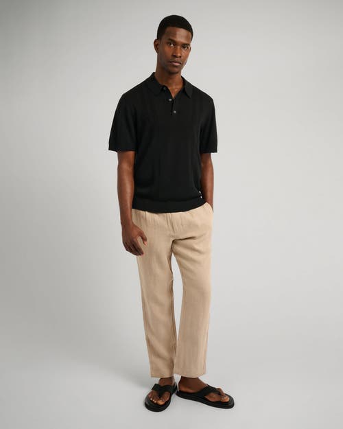 Onia Linen Tapered Pleated Trouser In Brown