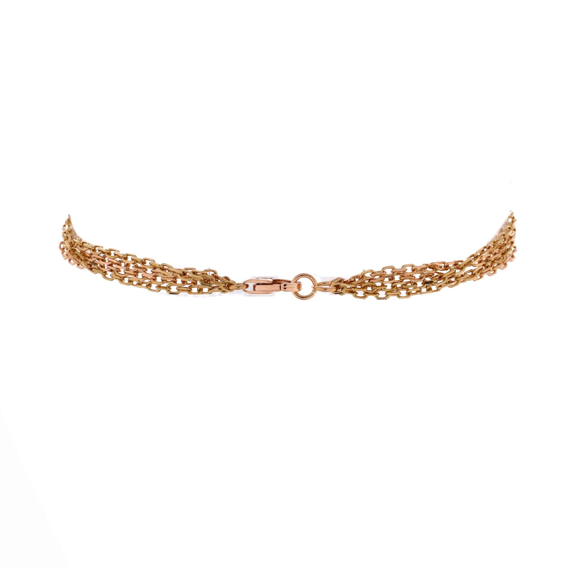 Trinity 4 Chain Bracelet 18K Tricolor Gold, Alternate, color, Metallic Gold
