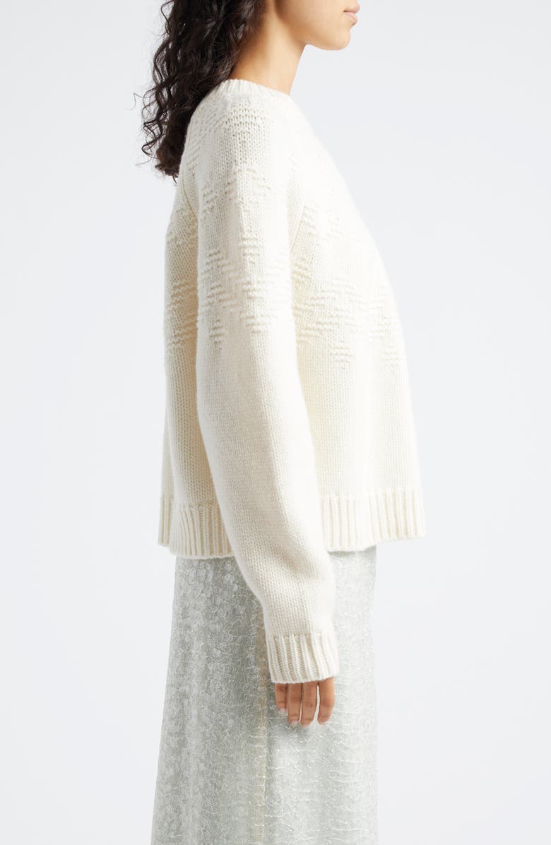 Vince Textured Fair Isle Wool Sweater, Alternate, color, Off White