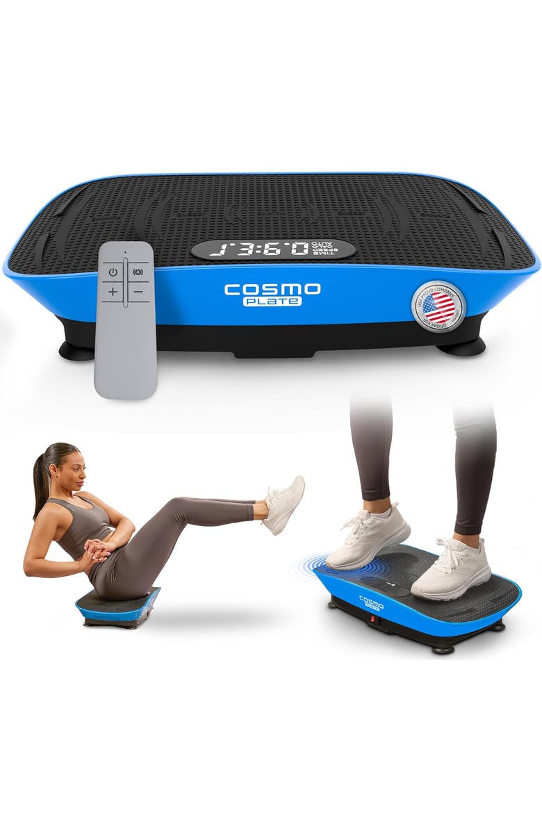 Lifepro Cosmoplate Shake Vibration Plate Exercise Machine Full Body Platform for Muscle Toning and Flexibility, Main, color, Blue