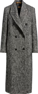 BOSS Orange Covalli Longline Herringbone Coat
