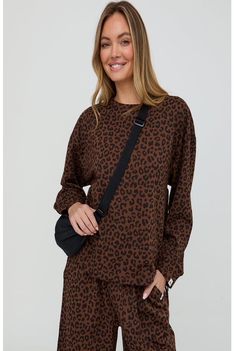 Organic Cotton Nel Sweatshirt, Alternate, color, Brown