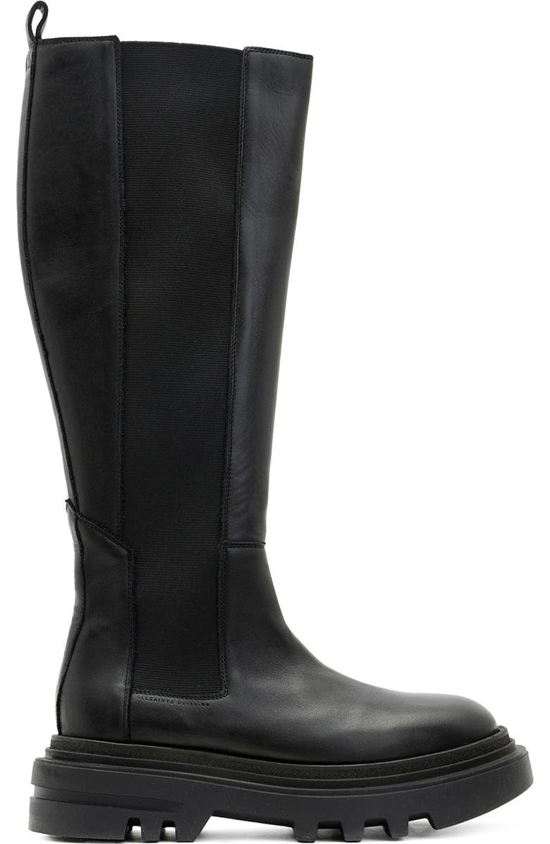 AllSaints Monica Knee High Lug Sole Boot, Alternate, color,