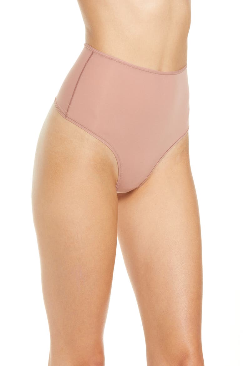Fits Everybody High Waisted Thong, Alternate, color, ROSE CLAY