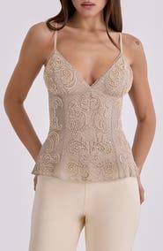 HOUSE OF CB Catarina Beaded Georgette Camisole