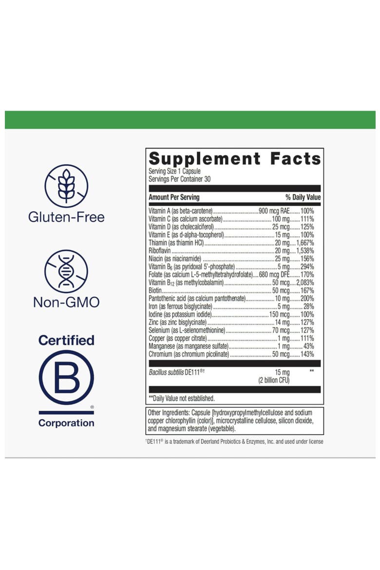 UltraFlora Probiotic Multivitamin Capsules 30 Capsules, Alternate, color, None