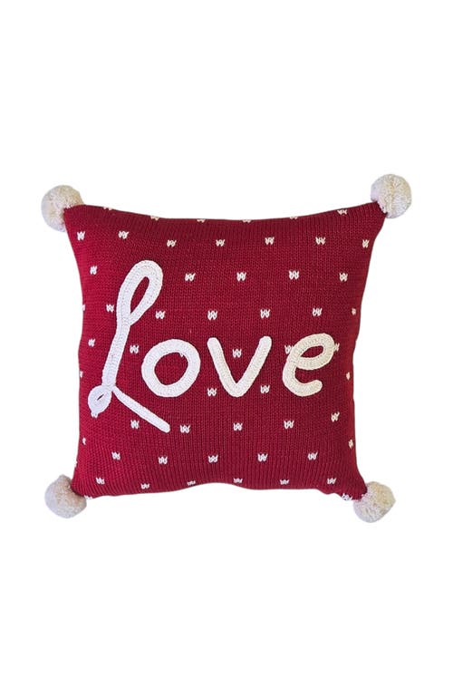 Melange Collection 10" Love Pillow In Red