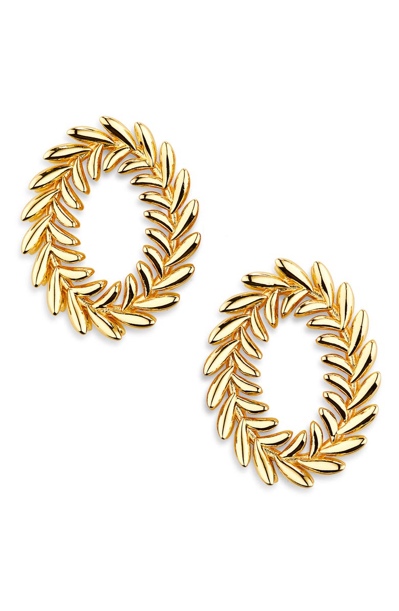 Lele Sadoughi Oval Wreath Earrings, Main, color, Gold