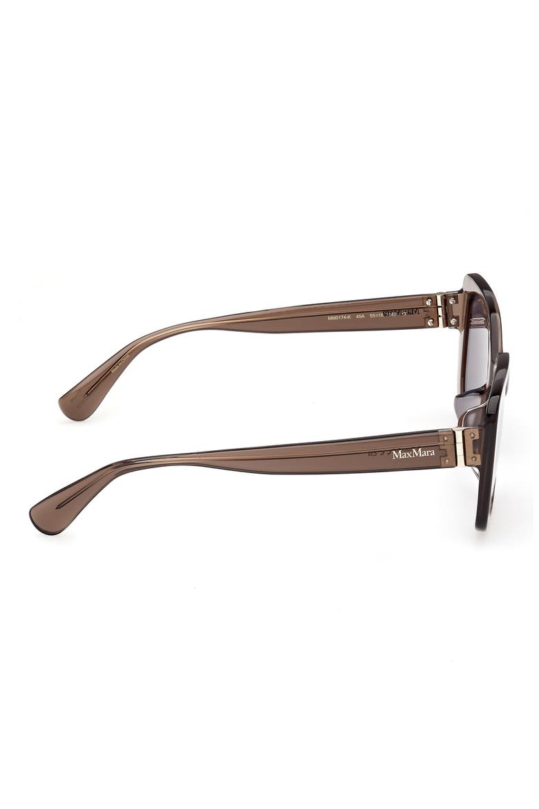55mm Rectangular Sunglasses, Alternate, color, SHINY LIGHT BROWN / SMOKE