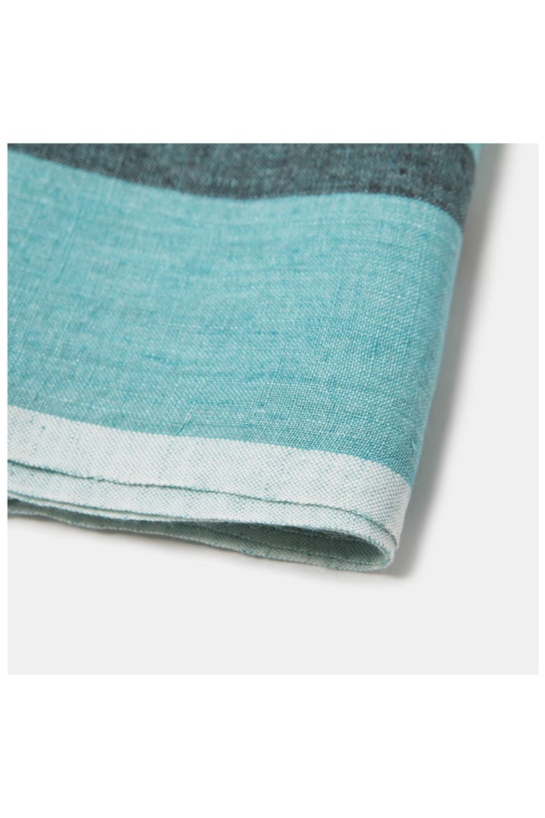 Set of 2 Laundered Linen Tea Towels, Alternate, color, AQUA/CHARCOAL