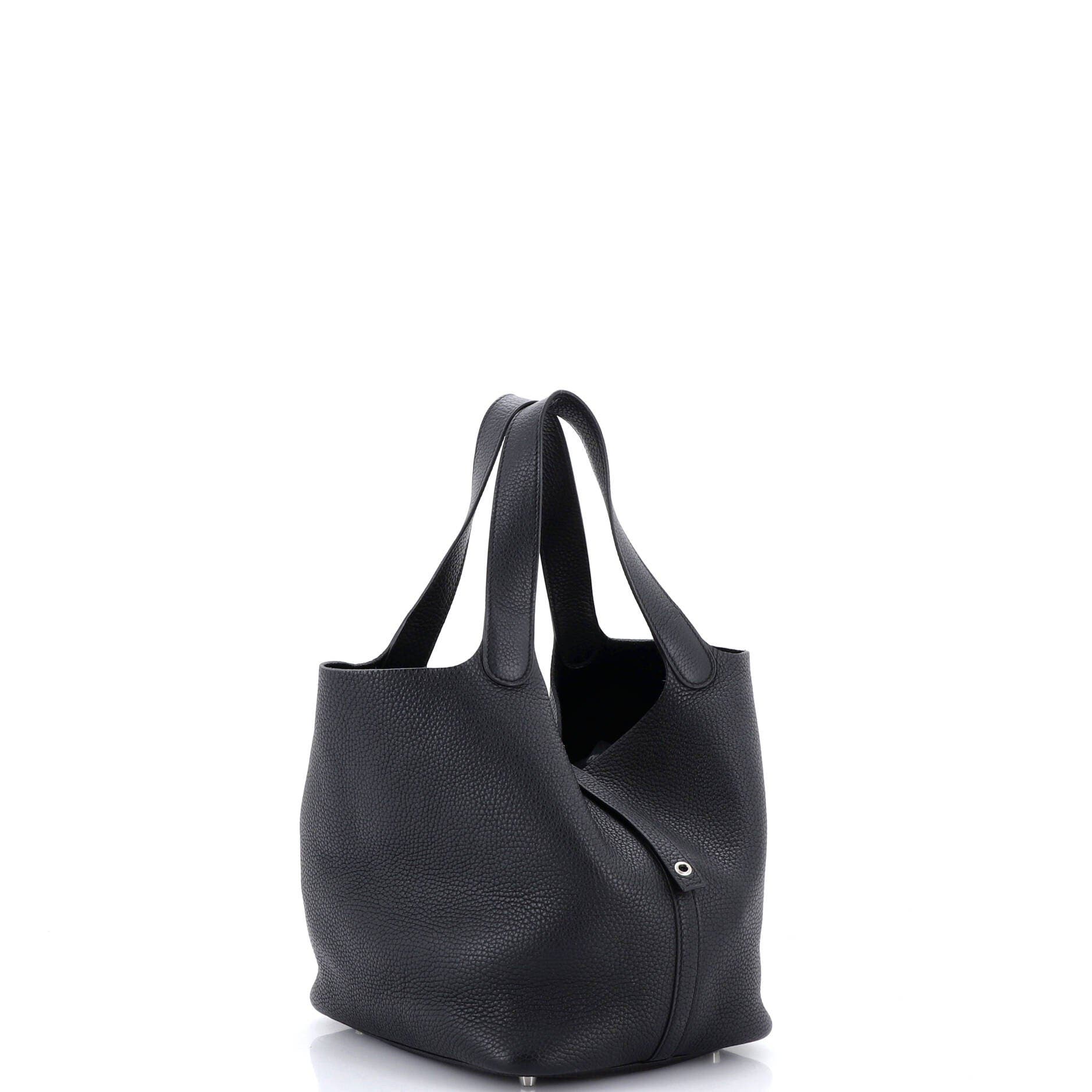 Pre-Owned Hermes Picotin Lock Bag Clemence MM, Alternate, color, Noir