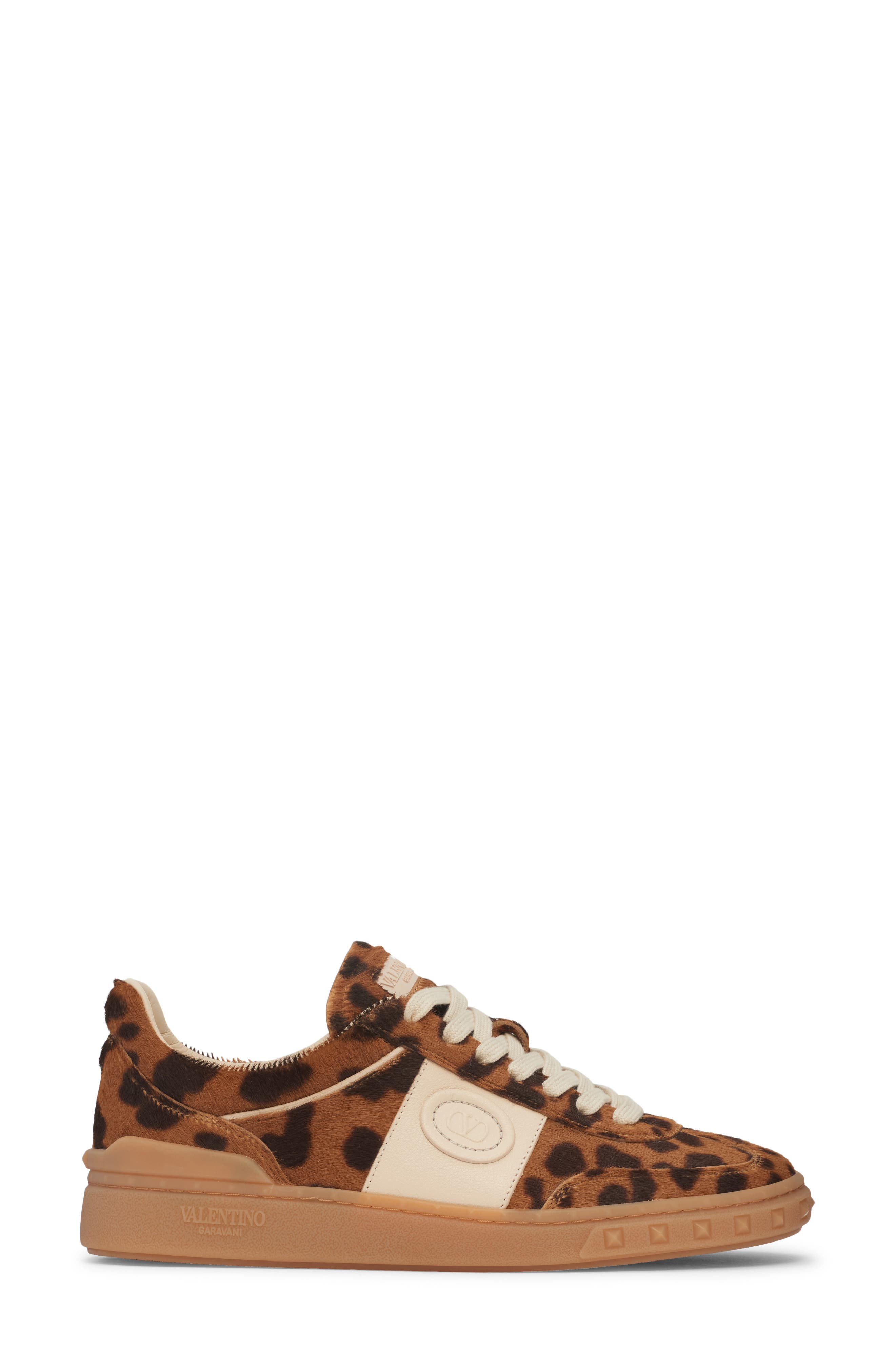 Valentino Garavani Upvillage Genuine Calf Hair Low Top Sneaker, Alternate, color, Miele Moro/ Ambra Calf Hair