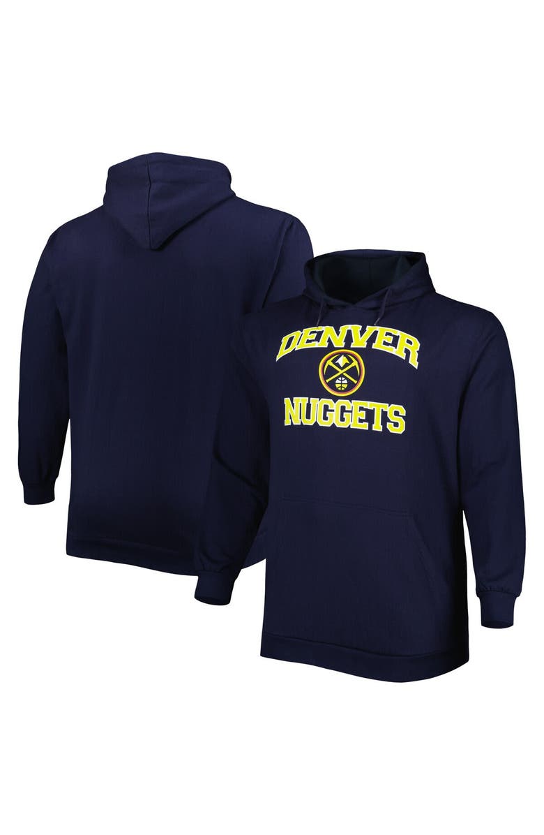 PROFILE Men's Navy Denver Nuggets Big & Tall Heart & Soul Pullover Hoodie, Main, color, Navy