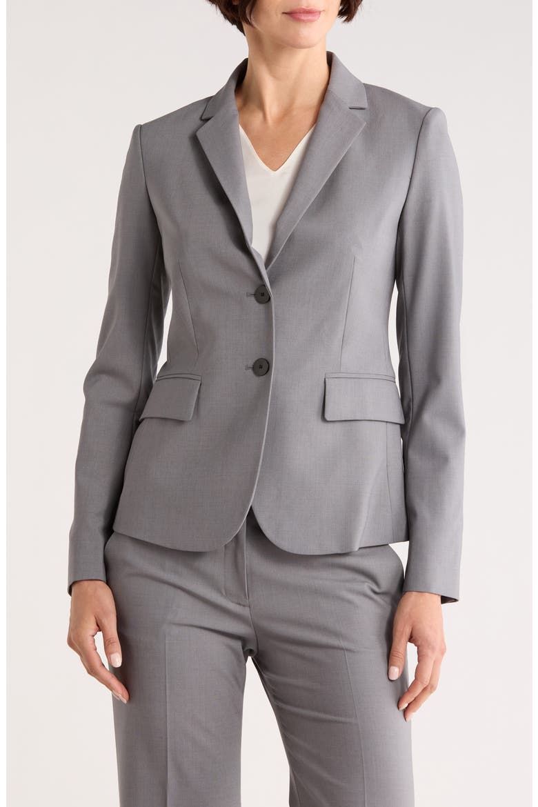 Carissa Verve Stretch Virgin Wool Blazer, Main, color, PEARL MELANGE