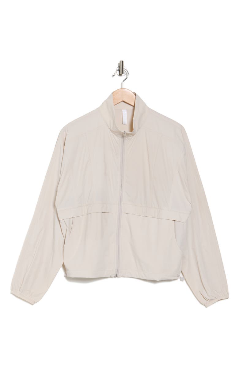 Z by Zella Stride Woven Zip Up Jacket, Alternate, color, 