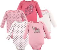 Hudson Baby Soft Cotton Long-Sleeve Bodysuits