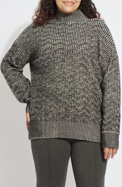 Scarlet Textured Mock Neck Sweater