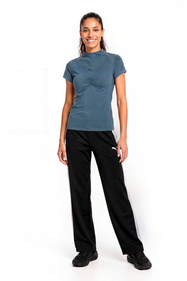 Mock Neck Performance Tee, Alternate, color, EVENING BLUE