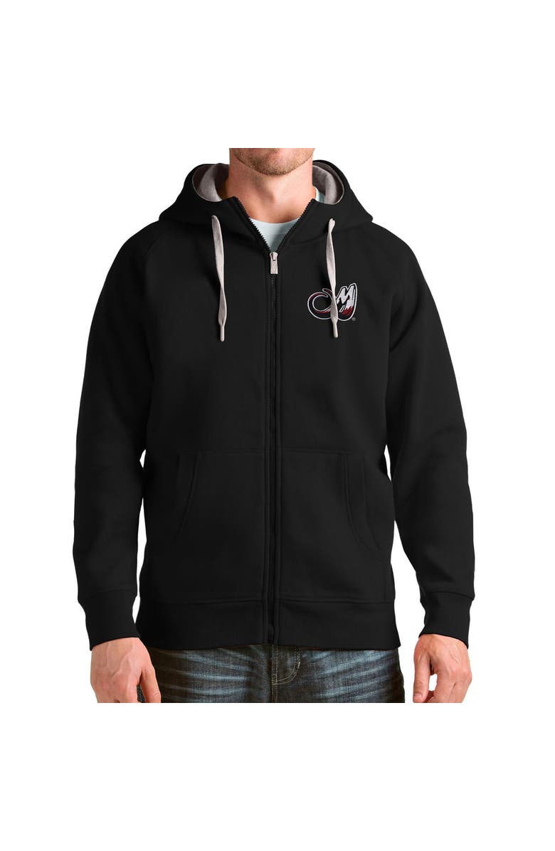 ANTIGUA Men's Antigua Black Colorado Mammoth Victory Full-Zip Hoodie, Main, color,