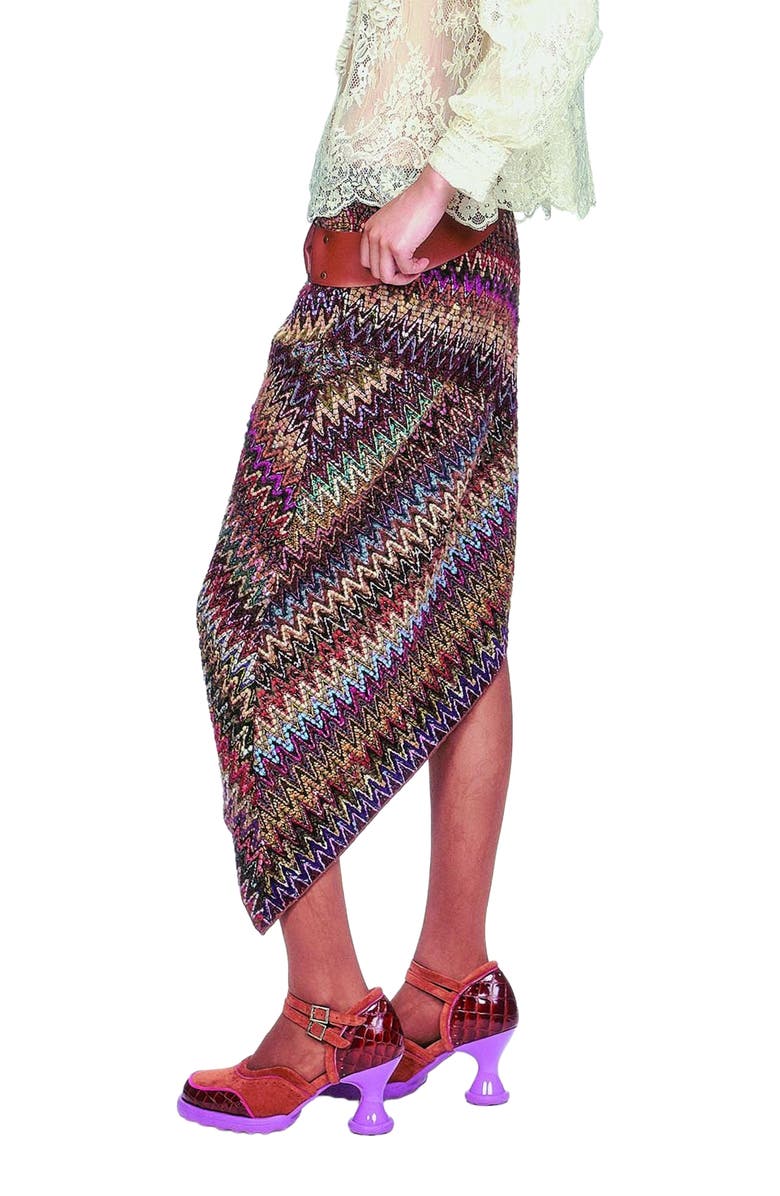 Anna Sui Bargello Multi Asymmetrical Skirt, Alternate, color, Multi