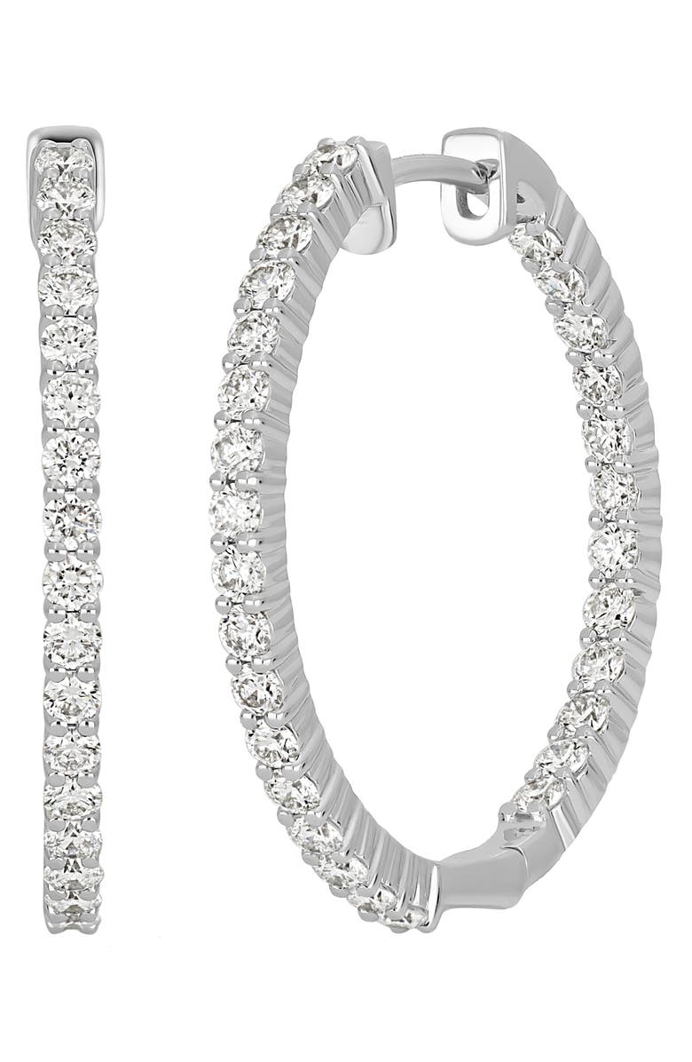 Bony Levy Audrey Diamond Inside Out Hoop Earrings, Main, color, 18K White Gold