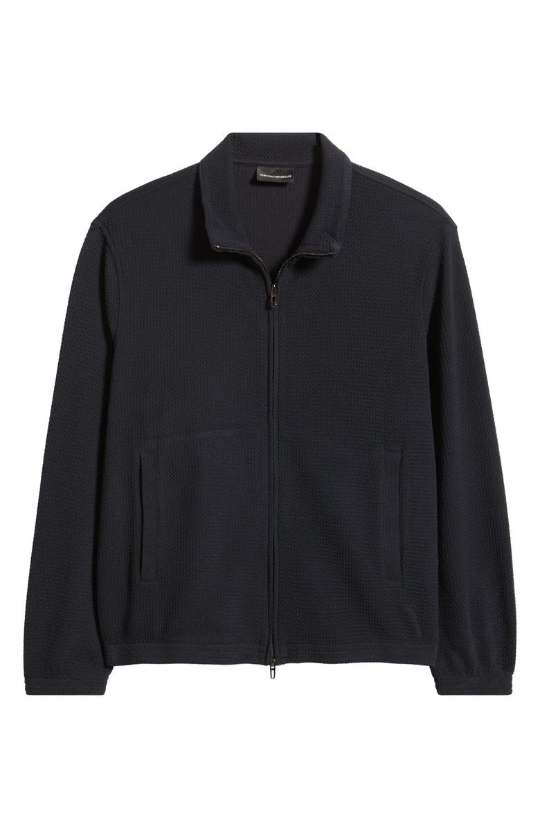 Emporio Armani Textured Knit Jacket, Alternate, color, Solid Blue Navy