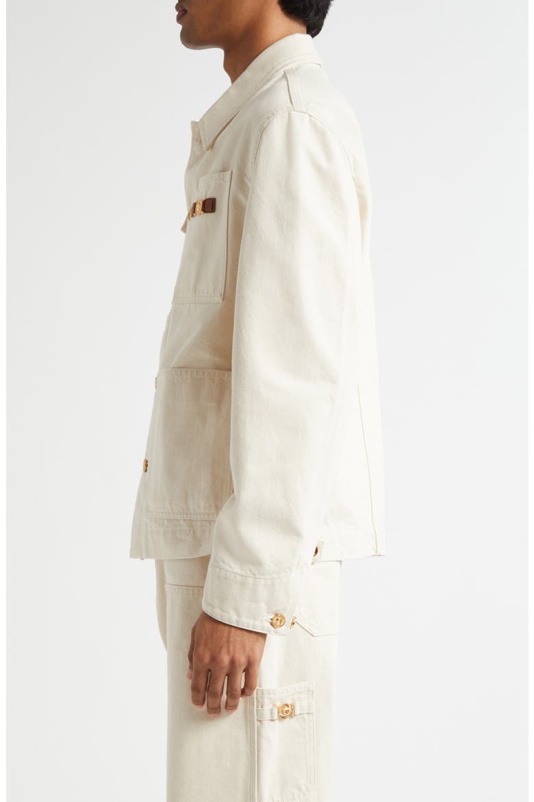 Medusa Biggie Carpenter Denim Jacket, Alternate, color, ECRU