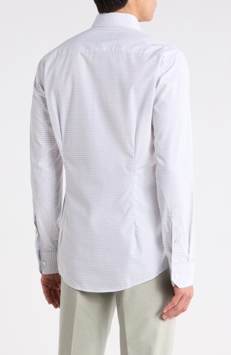 Eton Slim Fit Check Supima<sup>®</sup> Cotton Dress Shirt, Alternate, color, Light Blue
