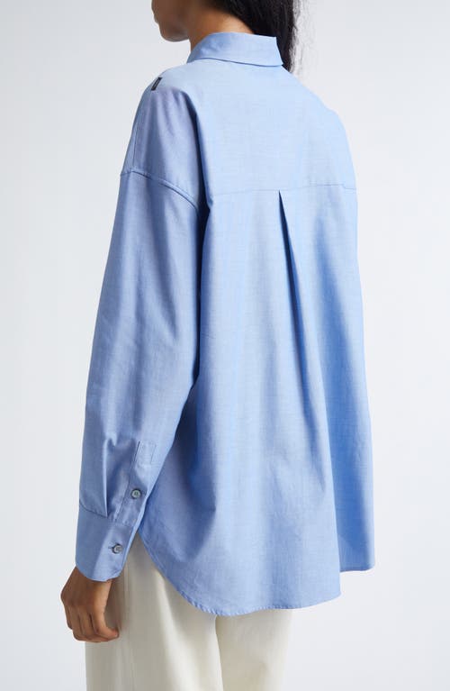 Max Mara Adele Cotton Button-up Shirt In Blue
