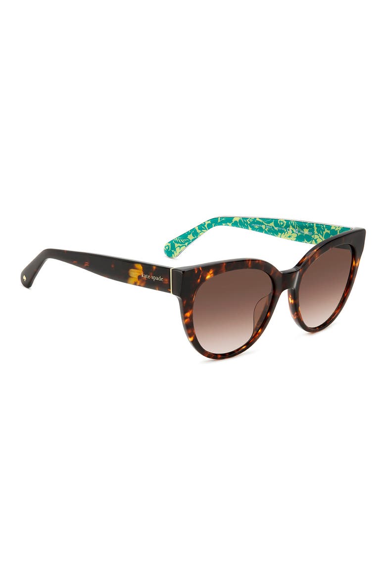 Javana 54mm Polarized Round Cat Eye Sunglasses, Alternate, color, HAVANA