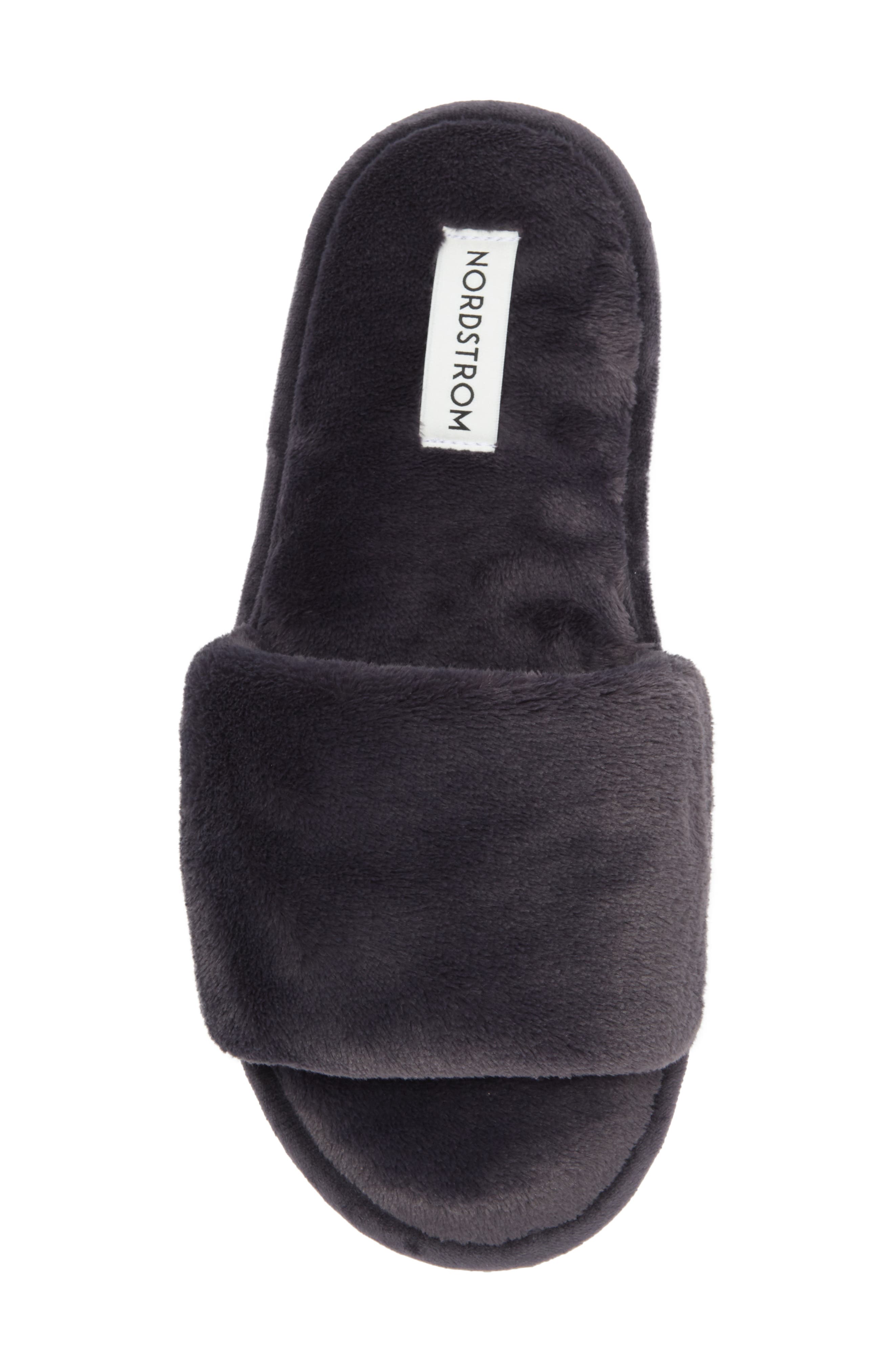 Plush Faux Fur Slipper, Alternate, color, GREY STONEHENGE