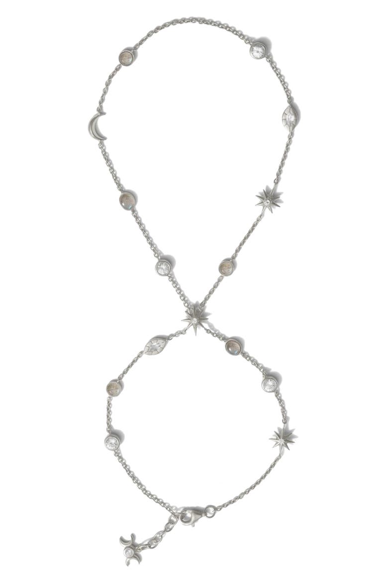 Midnight Reflection Hand Chain, Main, color, 925 STERLING SILVER