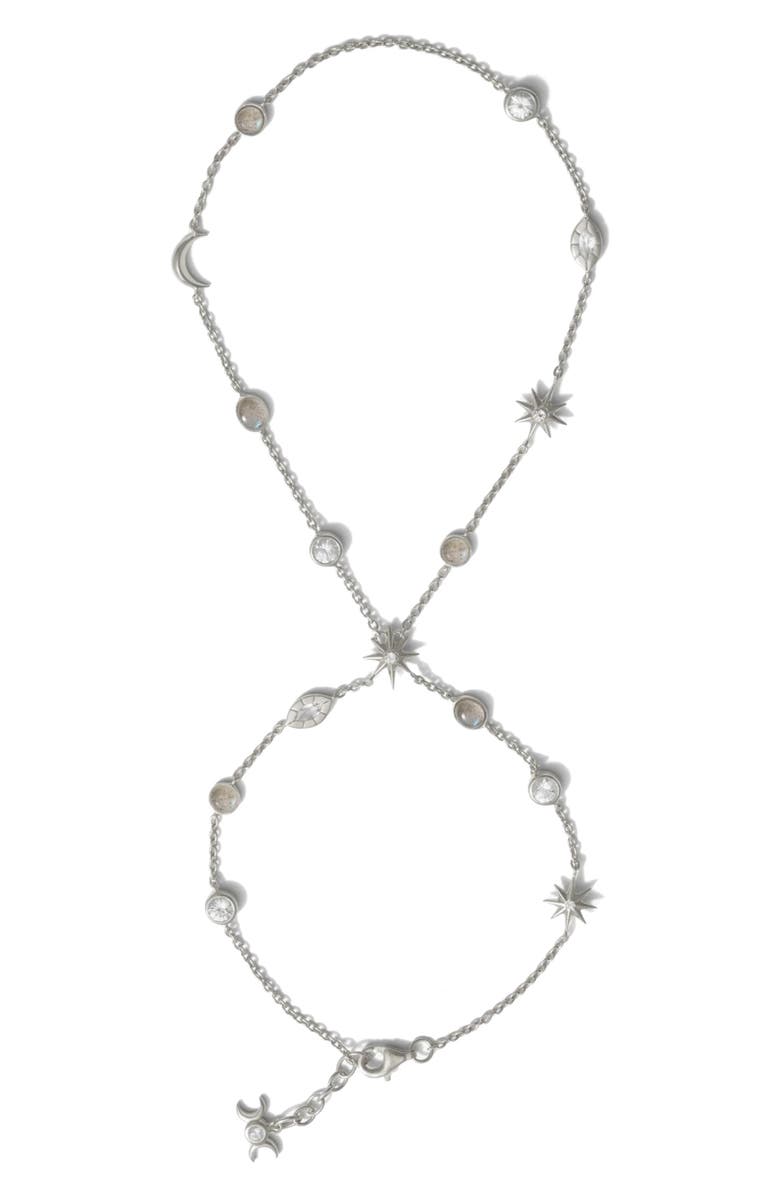 Awe Inspired Midnight Reflection Hand Chain, Main, color, 925 Sterling Silver
